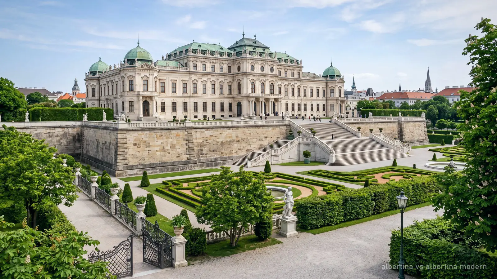 The Albertina in Vienna, a neoclassical palace museum on the old Augustinian Bastion