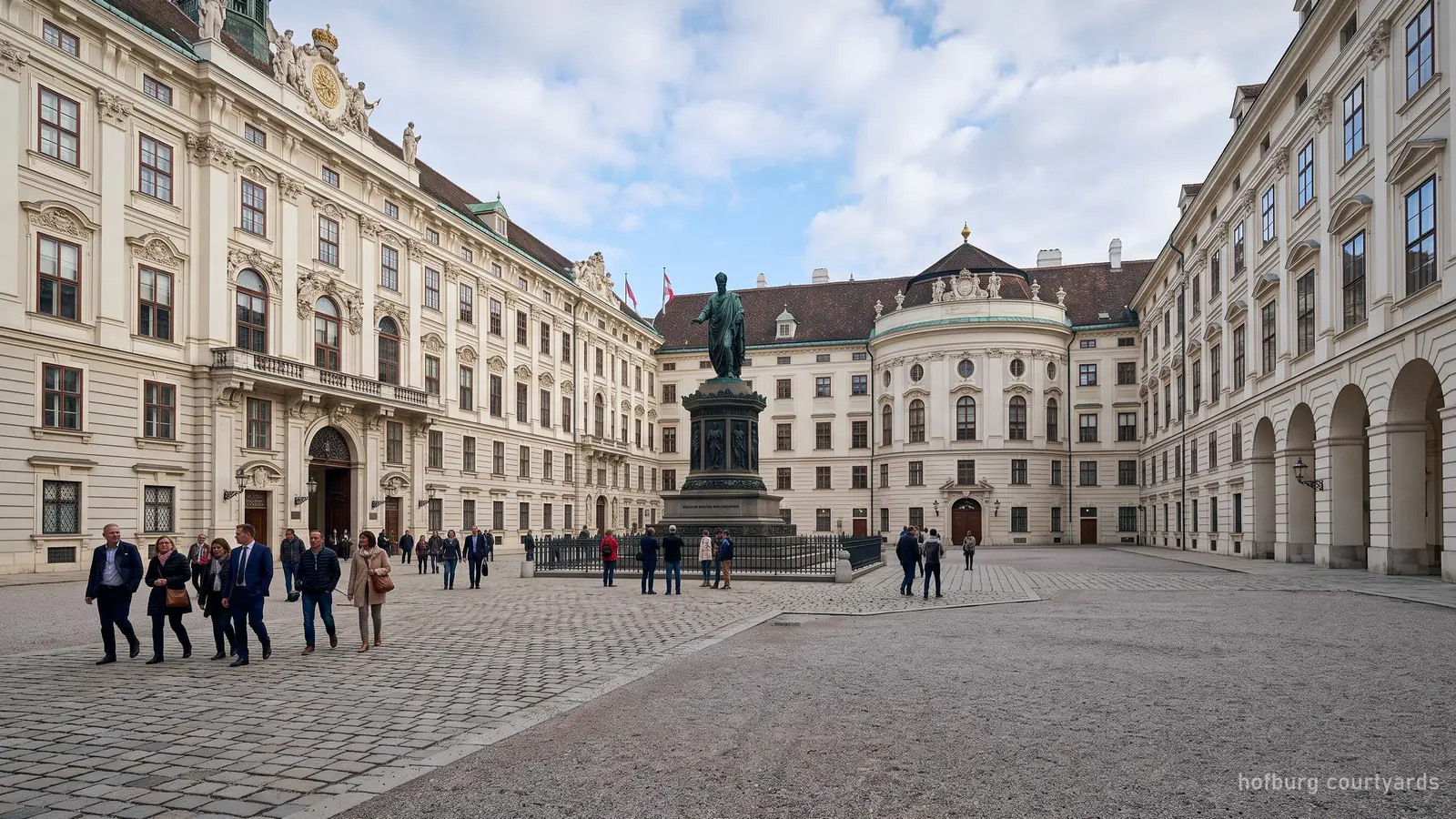 Der Innere Burghof der Hofburg in Wien, umschlossen von Trakten aus verschiedenen Jahrhunderten